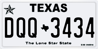 TX license plate DQQ3434