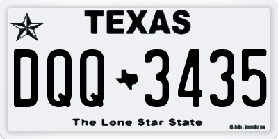 TX license plate DQQ3435