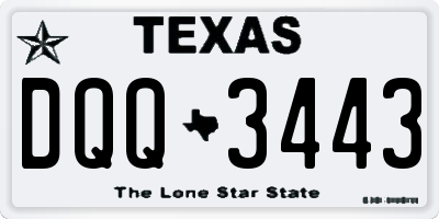 TX license plate DQQ3443