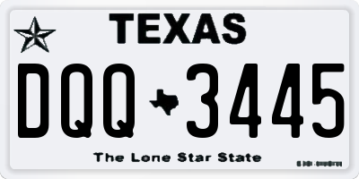 TX license plate DQQ3445