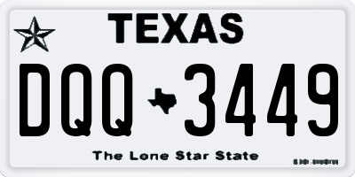 TX license plate DQQ3449