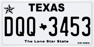 TX license plate DQQ3453