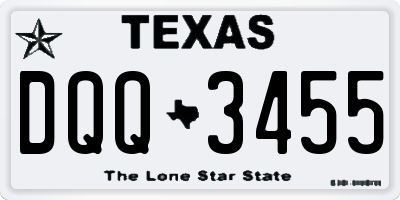 TX license plate DQQ3455