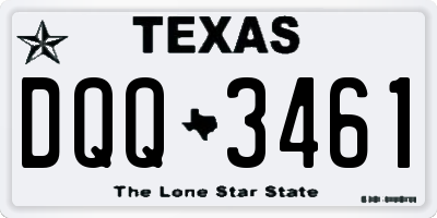 TX license plate DQQ3461