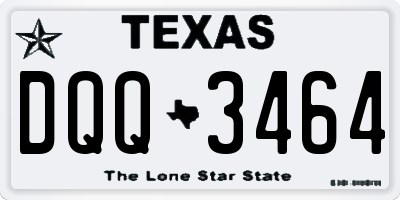 TX license plate DQQ3464