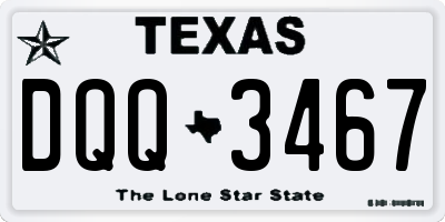 TX license plate DQQ3467