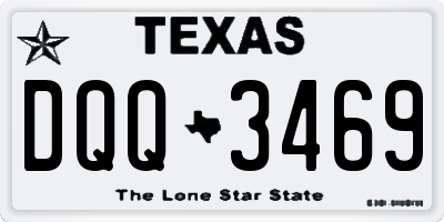 TX license plate DQQ3469