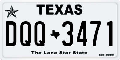 TX license plate DQQ3471