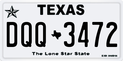TX license plate DQQ3472