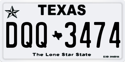 TX license plate DQQ3474