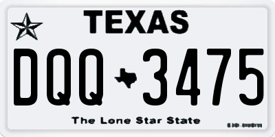 TX license plate DQQ3475