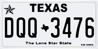 TX license plate DQQ3476