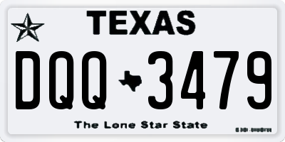 TX license plate DQQ3479