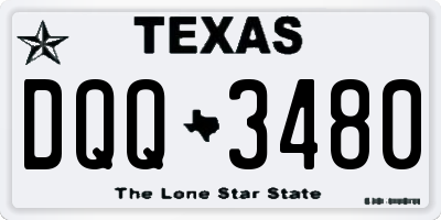 TX license plate DQQ3480