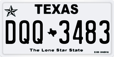 TX license plate DQQ3483