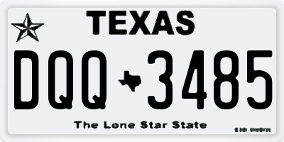TX license plate DQQ3485