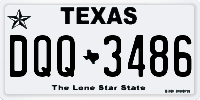 TX license plate DQQ3486