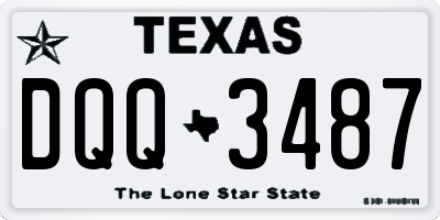 TX license plate DQQ3487