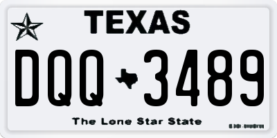 TX license plate DQQ3489