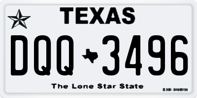 TX license plate DQQ3496