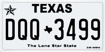 TX license plate DQQ3499