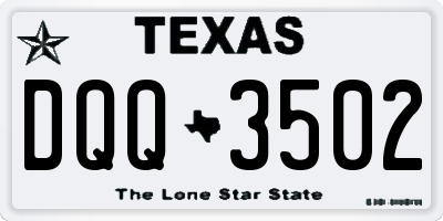 TX license plate DQQ3502