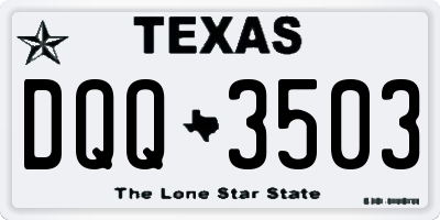 TX license plate DQQ3503