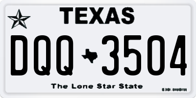 TX license plate DQQ3504