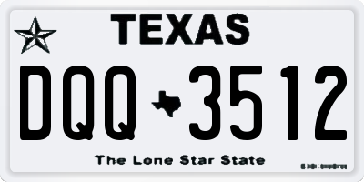 TX license plate DQQ3512