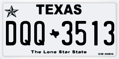 TX license plate DQQ3513