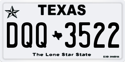 TX license plate DQQ3522