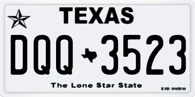 TX license plate DQQ3523