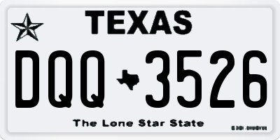 TX license plate DQQ3526
