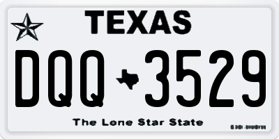 TX license plate DQQ3529