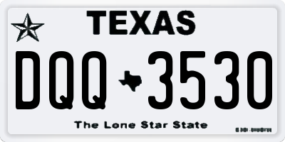 TX license plate DQQ3530