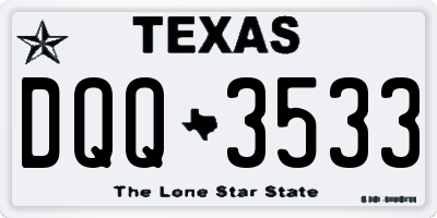 TX license plate DQQ3533