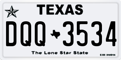 TX license plate DQQ3534