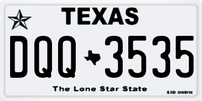 TX license plate DQQ3535
