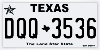 TX license plate DQQ3536
