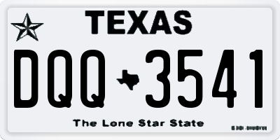 TX license plate DQQ3541
