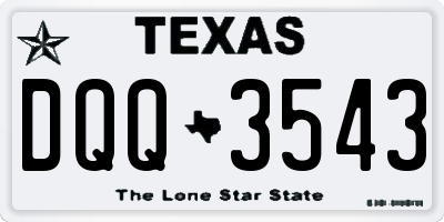 TX license plate DQQ3543