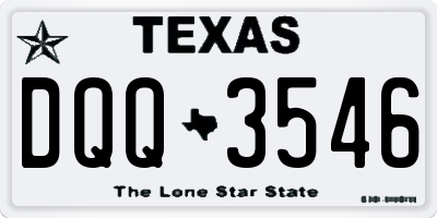 TX license plate DQQ3546