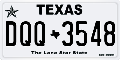 TX license plate DQQ3548