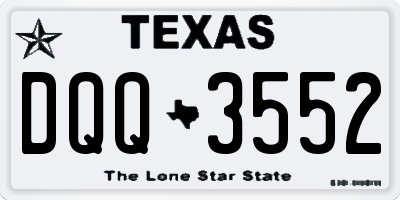 TX license plate DQQ3552