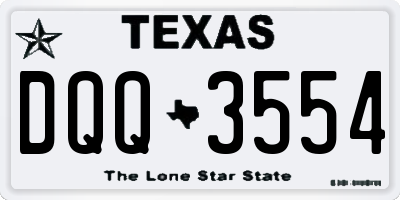 TX license plate DQQ3554