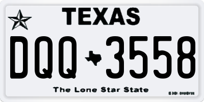 TX license plate DQQ3558