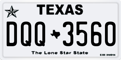 TX license plate DQQ3560