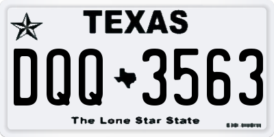 TX license plate DQQ3563
