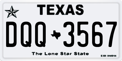 TX license plate DQQ3567