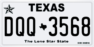 TX license plate DQQ3568